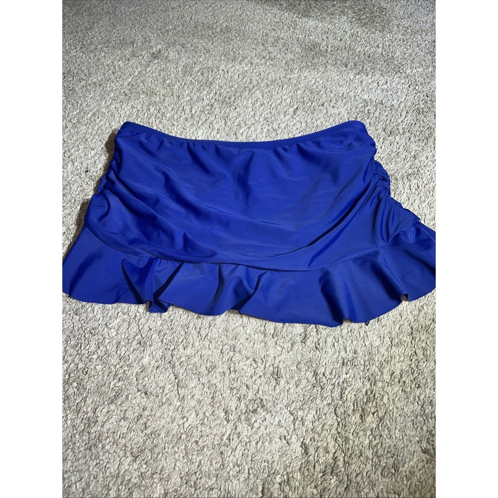 24 & Ocean Rouched Swim Skirt  Navy Large